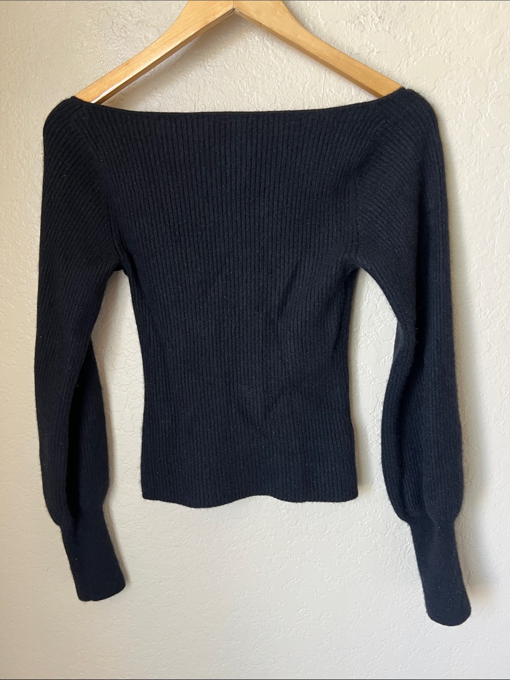 Reformation Isabel deep square neck cashmere ribbed sweater S - Picture 7 of 10